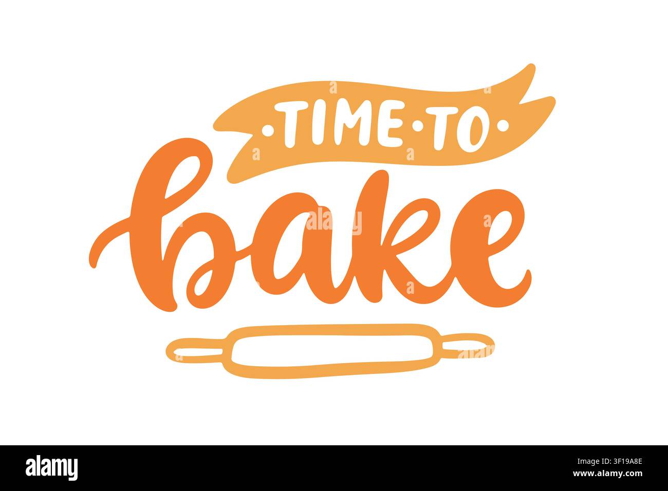 Time to bake vector bakery hand lettering Stock Vector