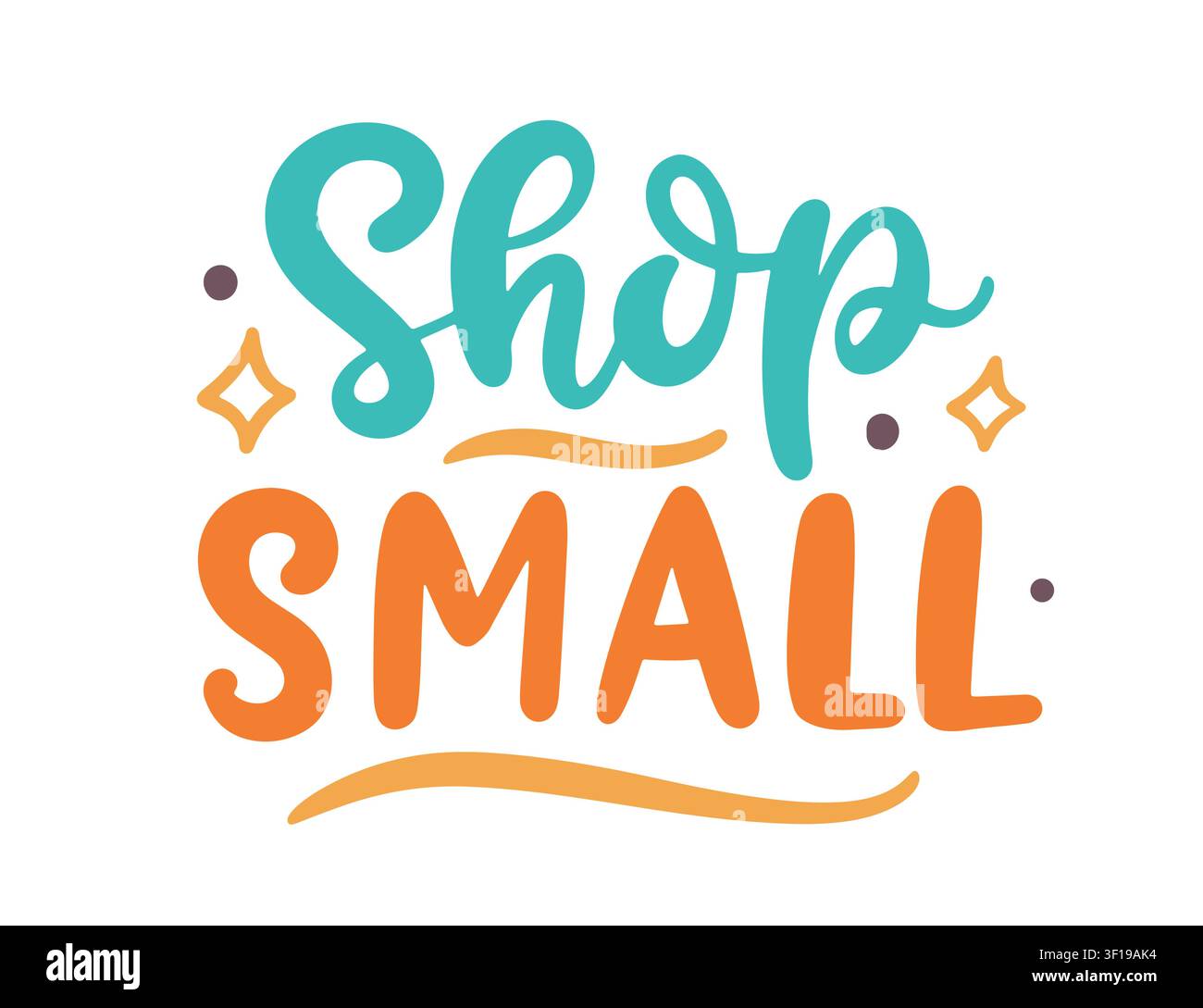 Shop small vector lettering boutique banner Stock Vector