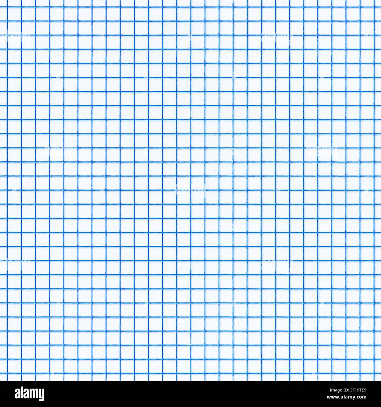 Seamless texture of blue lined graph or grid paper. Stock Photo