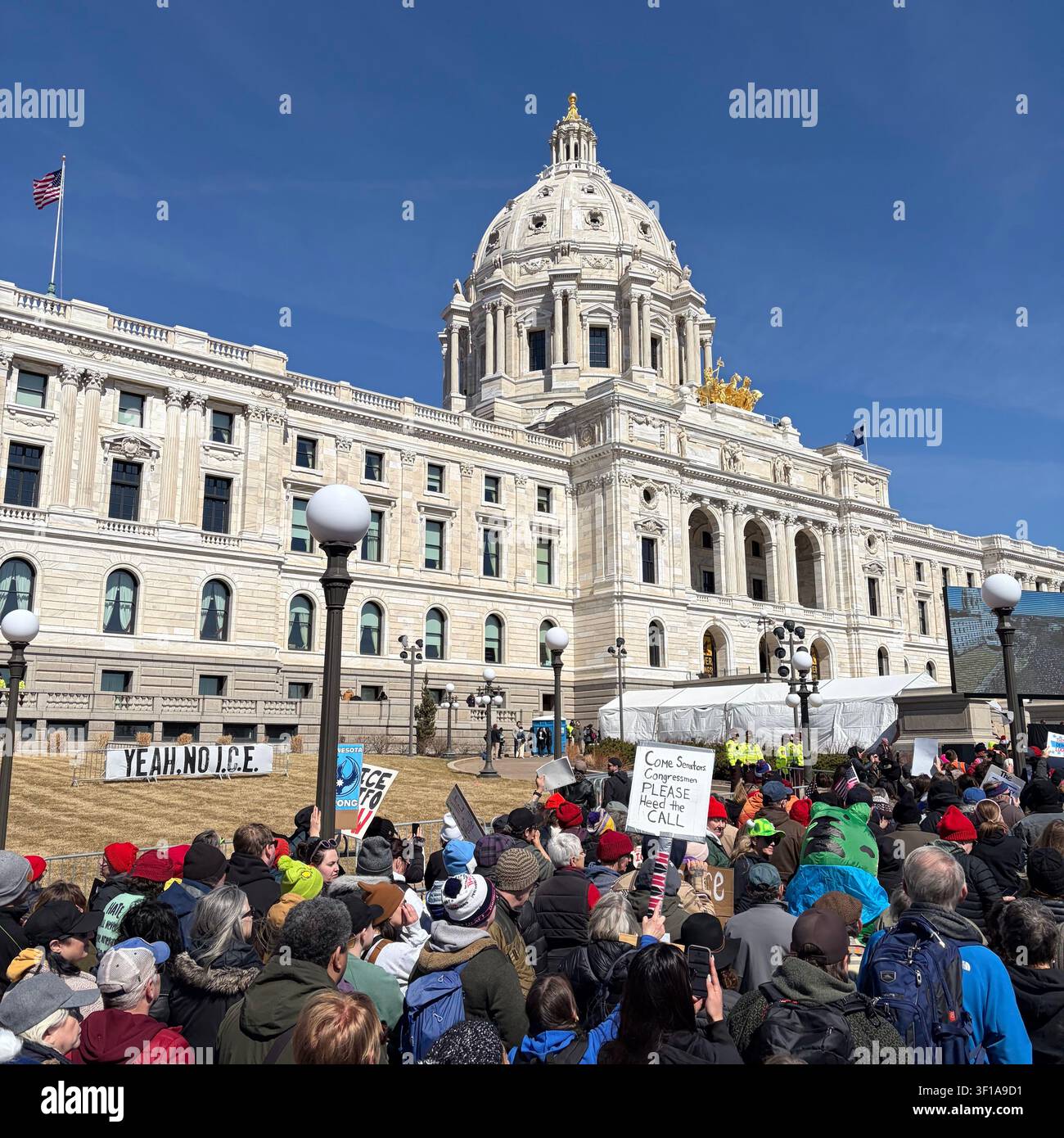 The "No Kings" national flagship rally and march took place in St. Paul, Minnesota, on Saturday, March 28, 2026. - Smartphone Captured Stock Image