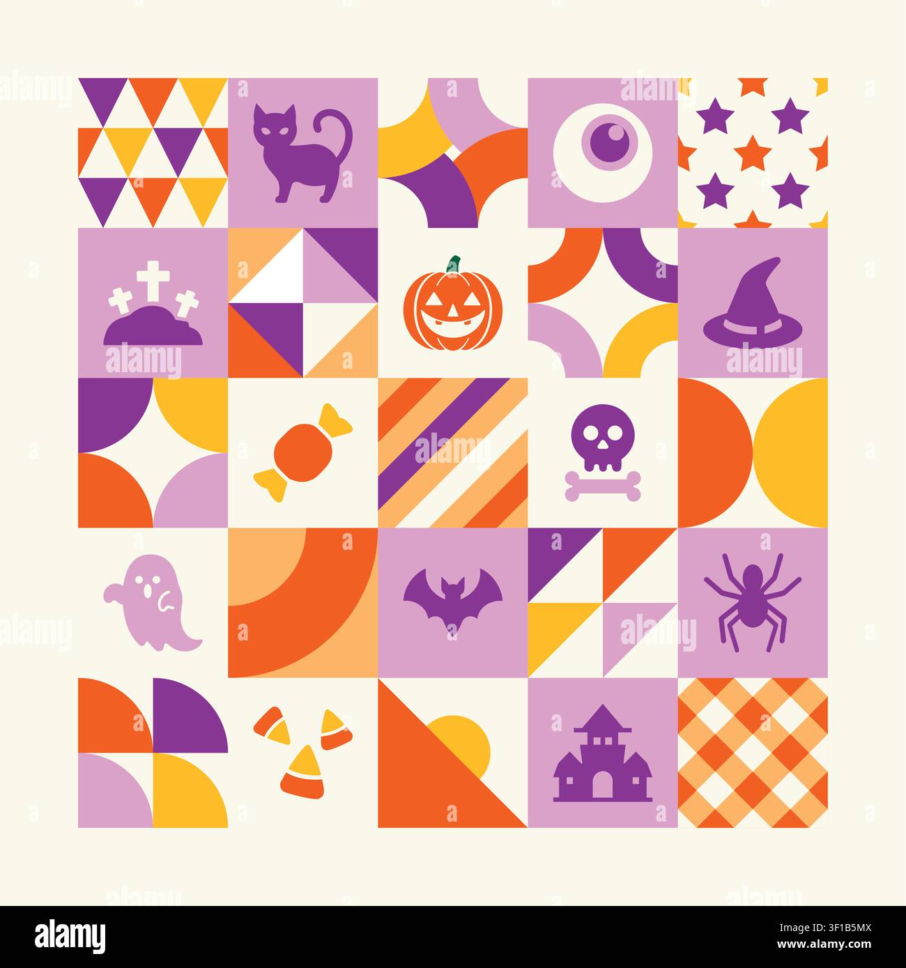 halloween geometric vector background Stock Vector