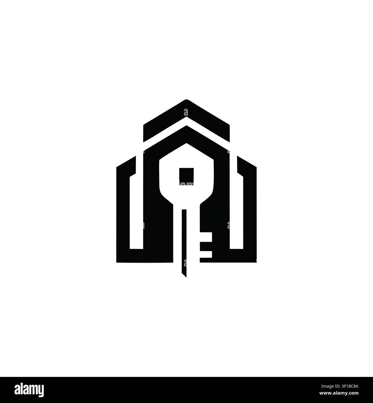 Geometric Security Key Real Estate Logo Stock Vector