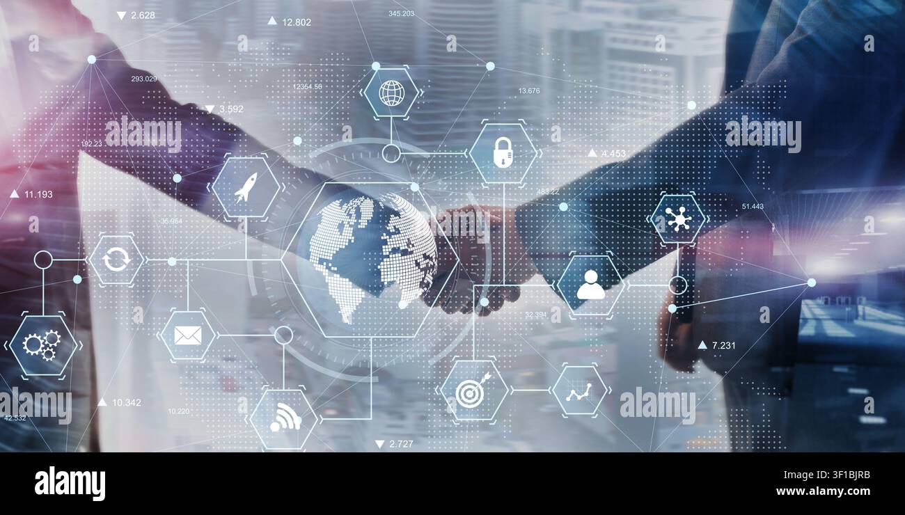 Cybersecurity risk management system for enterprise protecting data with secure access and collaboration Stock Photo
