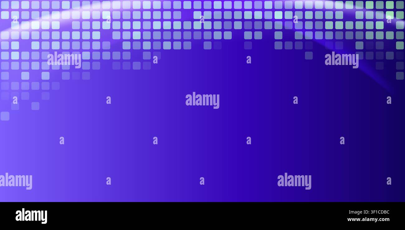 Abstract digital background featuring a gradient transition from bright tiled patterns to deep indigo darkness. Stock Vector