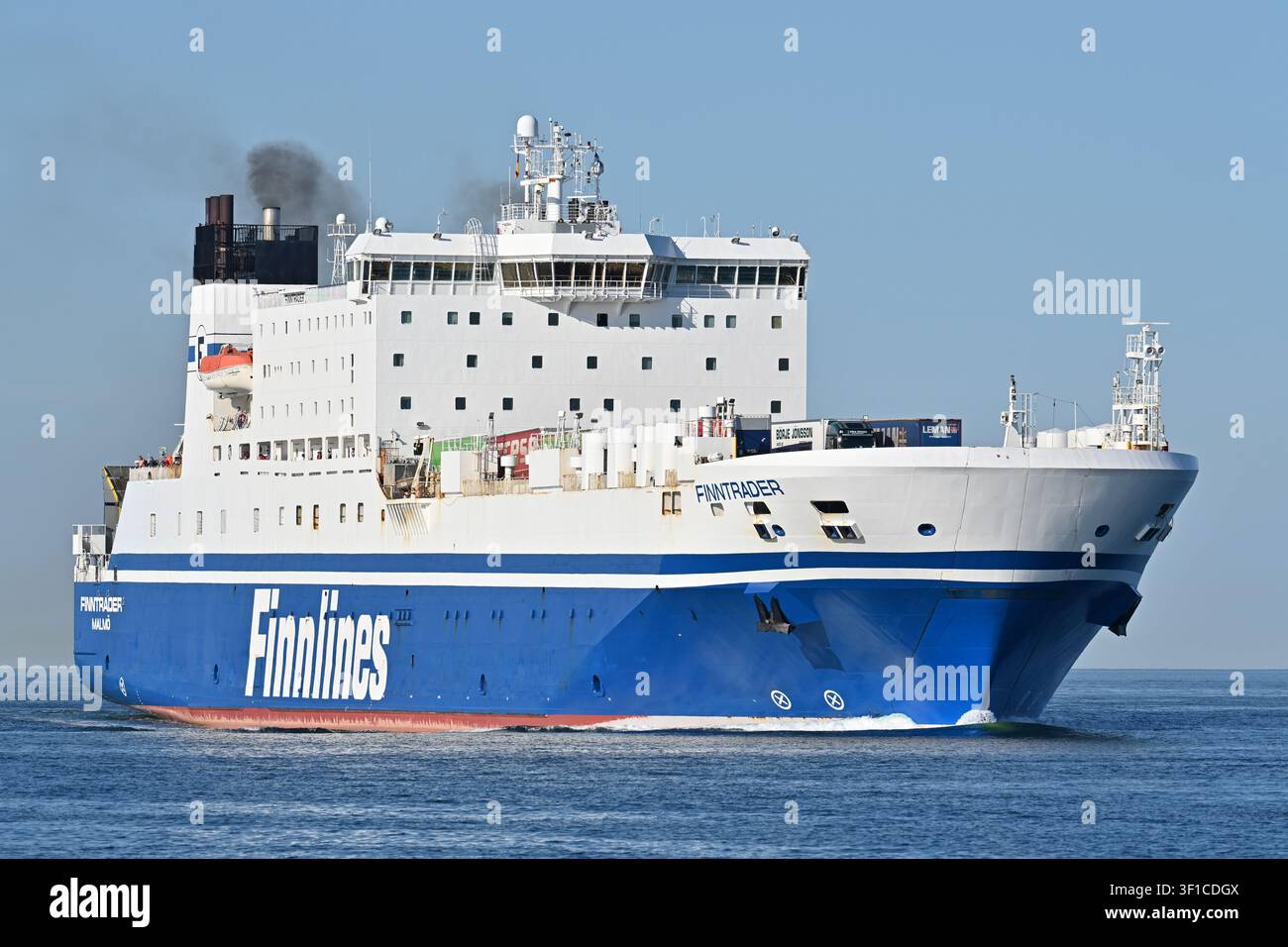 FINNTRADER arrives at Lübeck-Travemünde Stock Photo