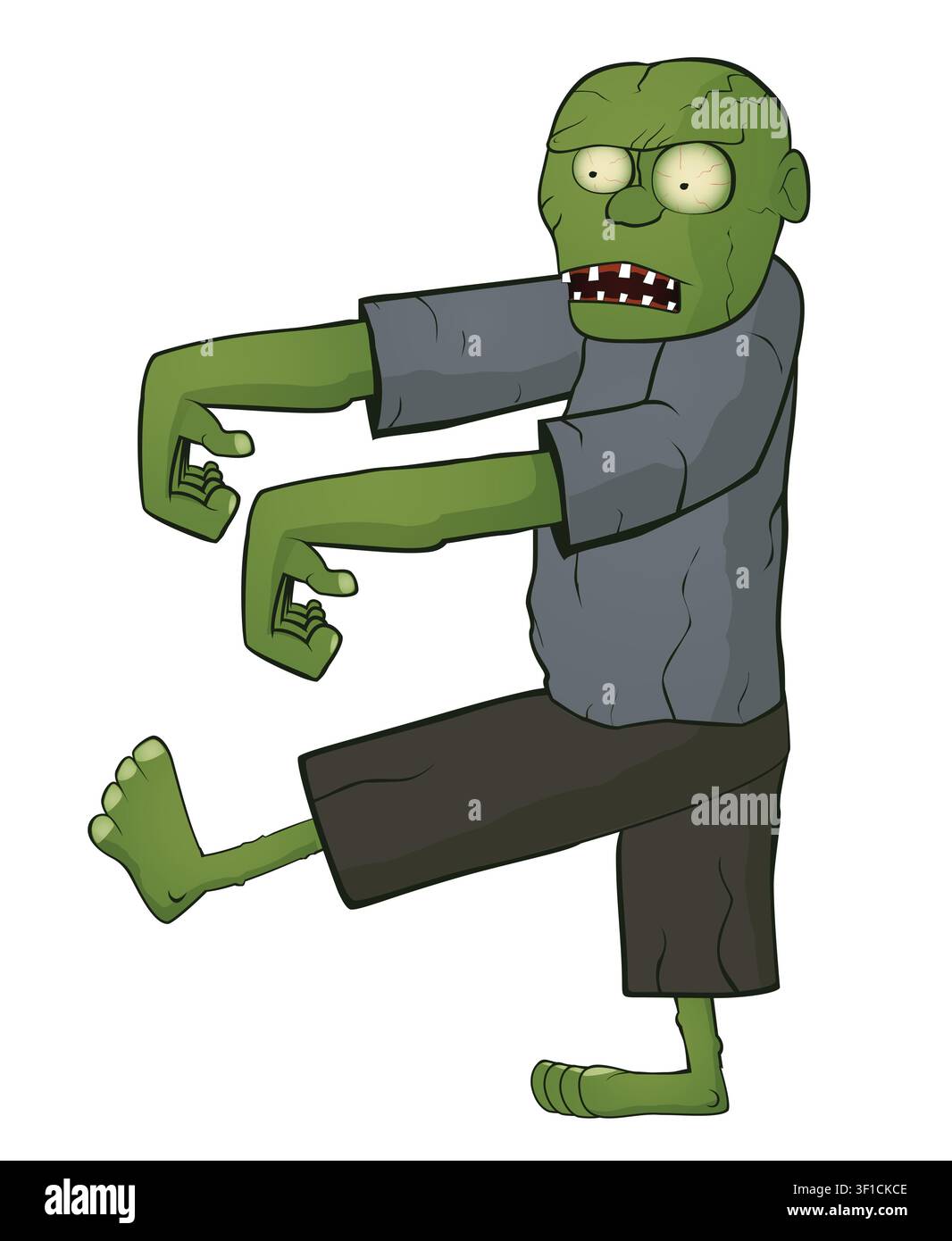 Zombie on white background Stock Vector
