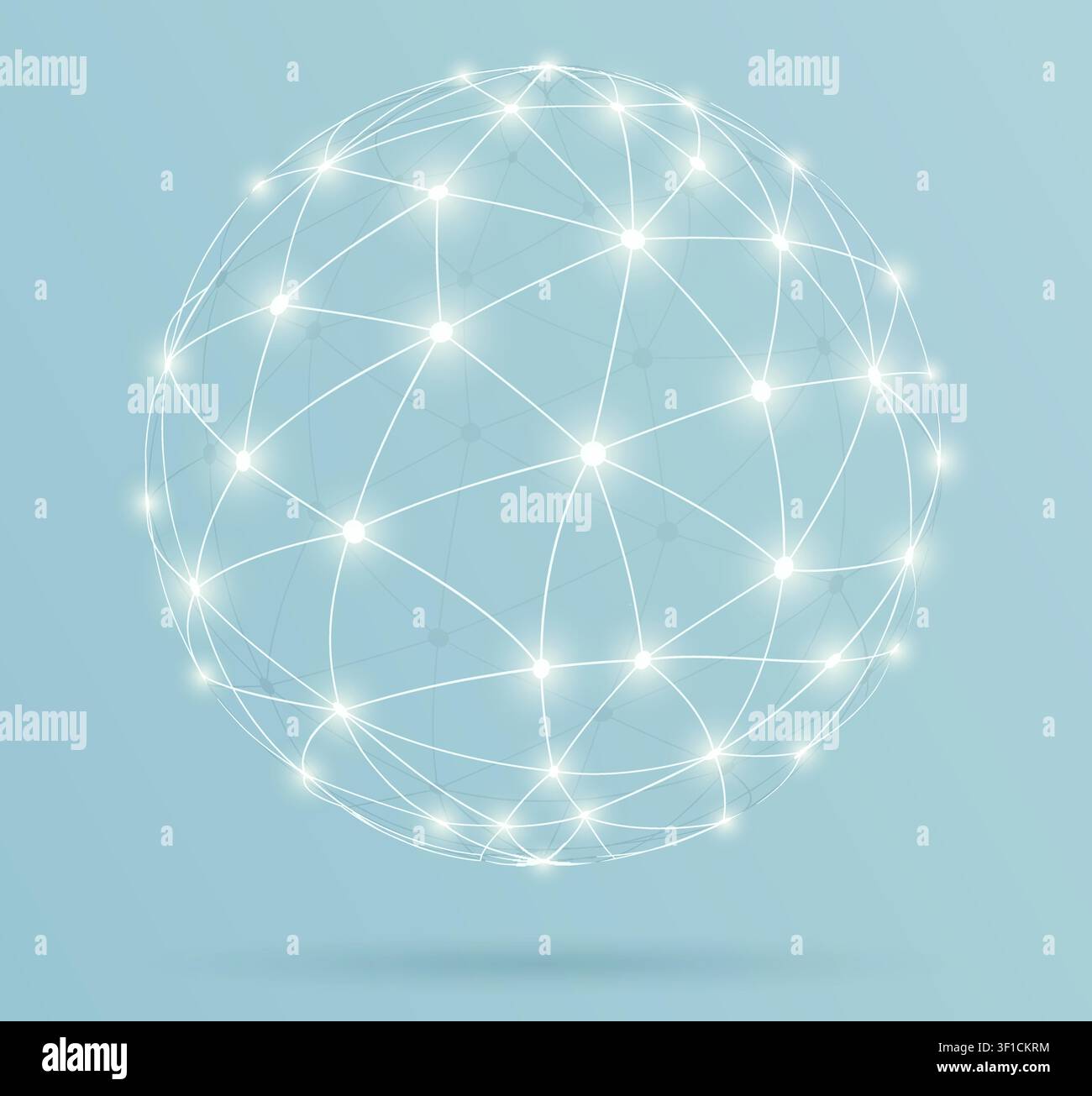 Network, global digital connections with glowing lines Stock Vector