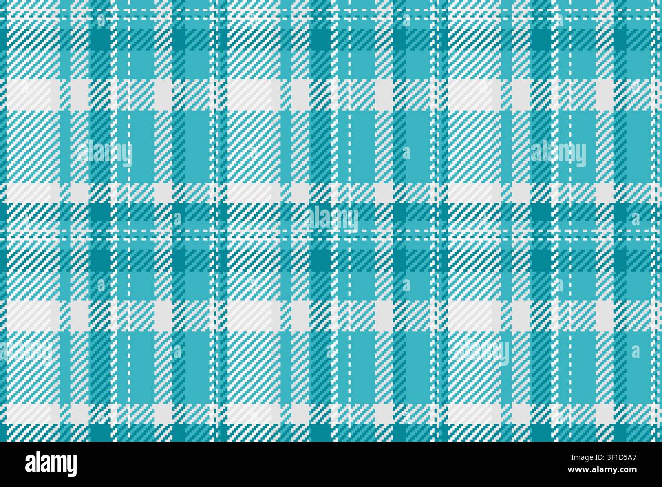 Cosy textile pattern vector, tattersall seamless texture check. Napkin background tartan plaid fabric in cyan and sterling silver colors palette. Stock Vector