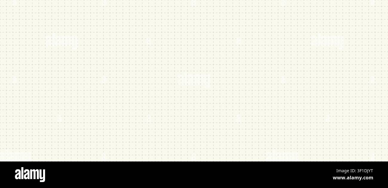 Dashed grid seamless pattern. Minimalist notebook paper planner dash cross page background for notes. Blueprint bg. Education abstract. Vector illustr Stock Vector