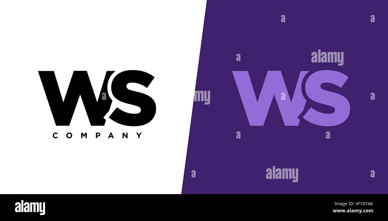 Trendy letter W and S, WS logo design template. Minimal monogram initial based logotype for company identity. Stock Vector
