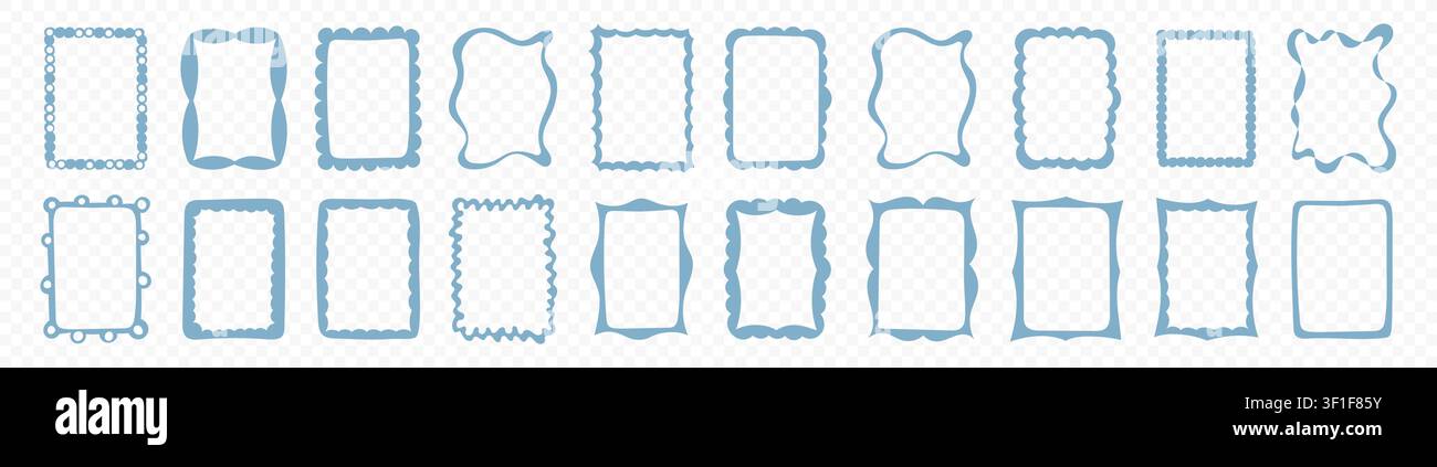 Playful Hand Drawn Frame Borders Stock Vector