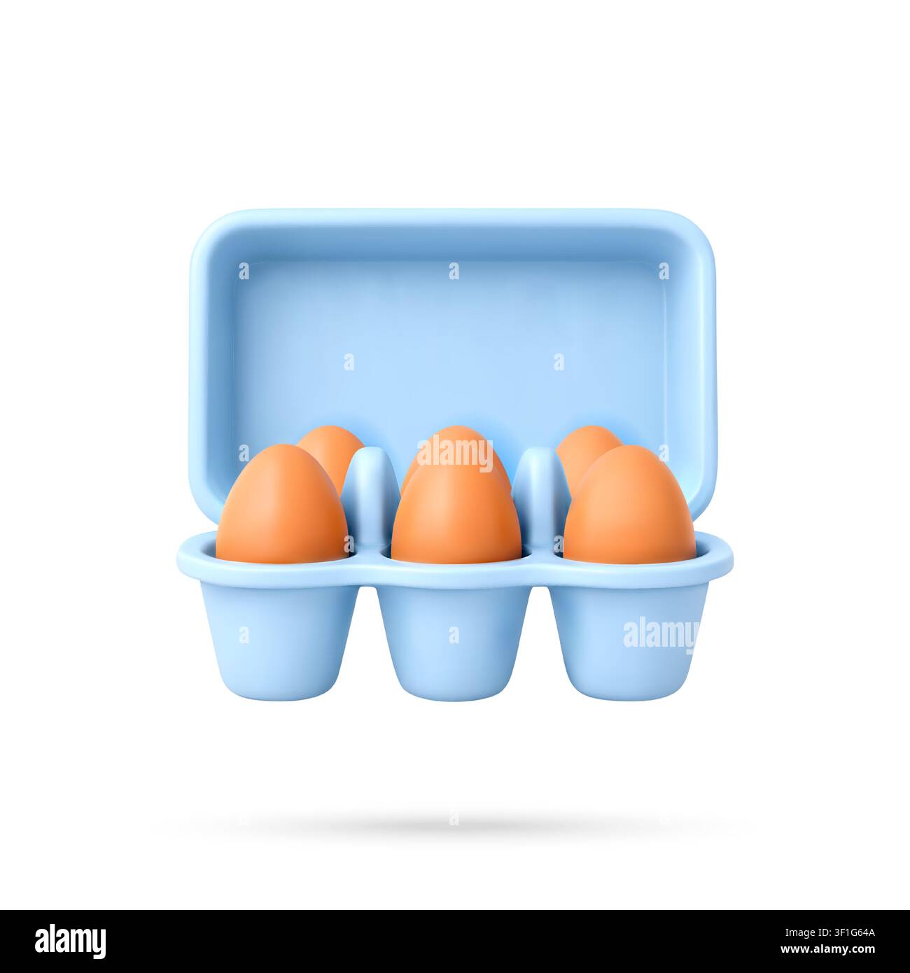 3D Open carton box filled with brown chicken eggs Stock Vector