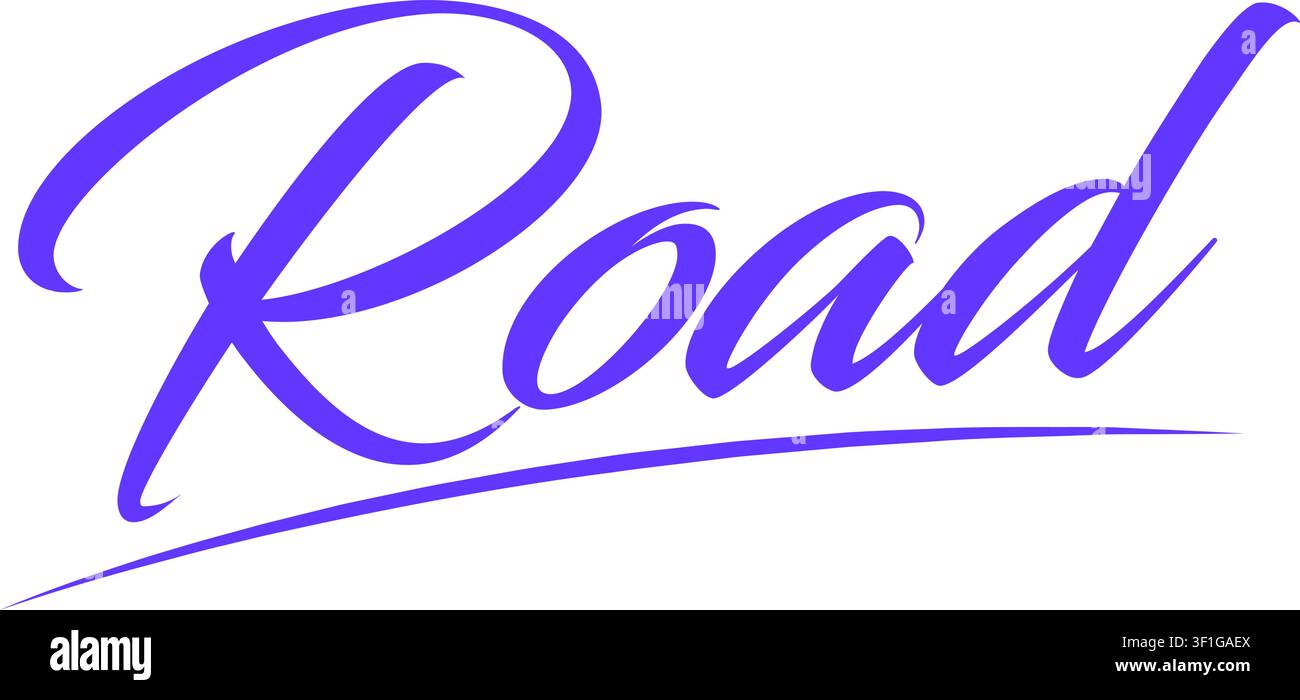 Elegant Script Road Text Effect Stock Vector