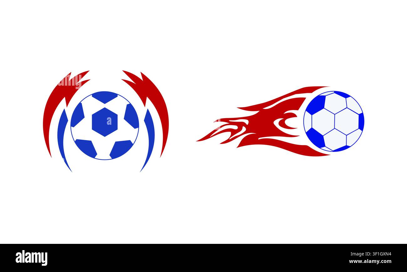 Soccer ball with red flame wings vector design Stock Vector