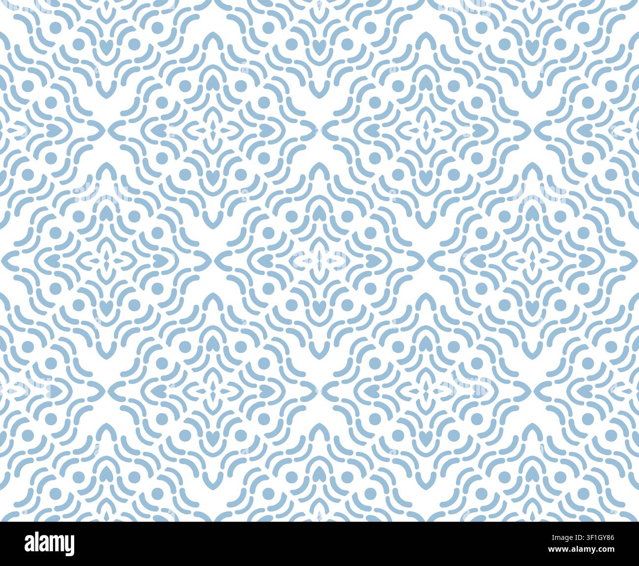 Seamless Pattern Of Abstract Blue Motifs Stock Vector