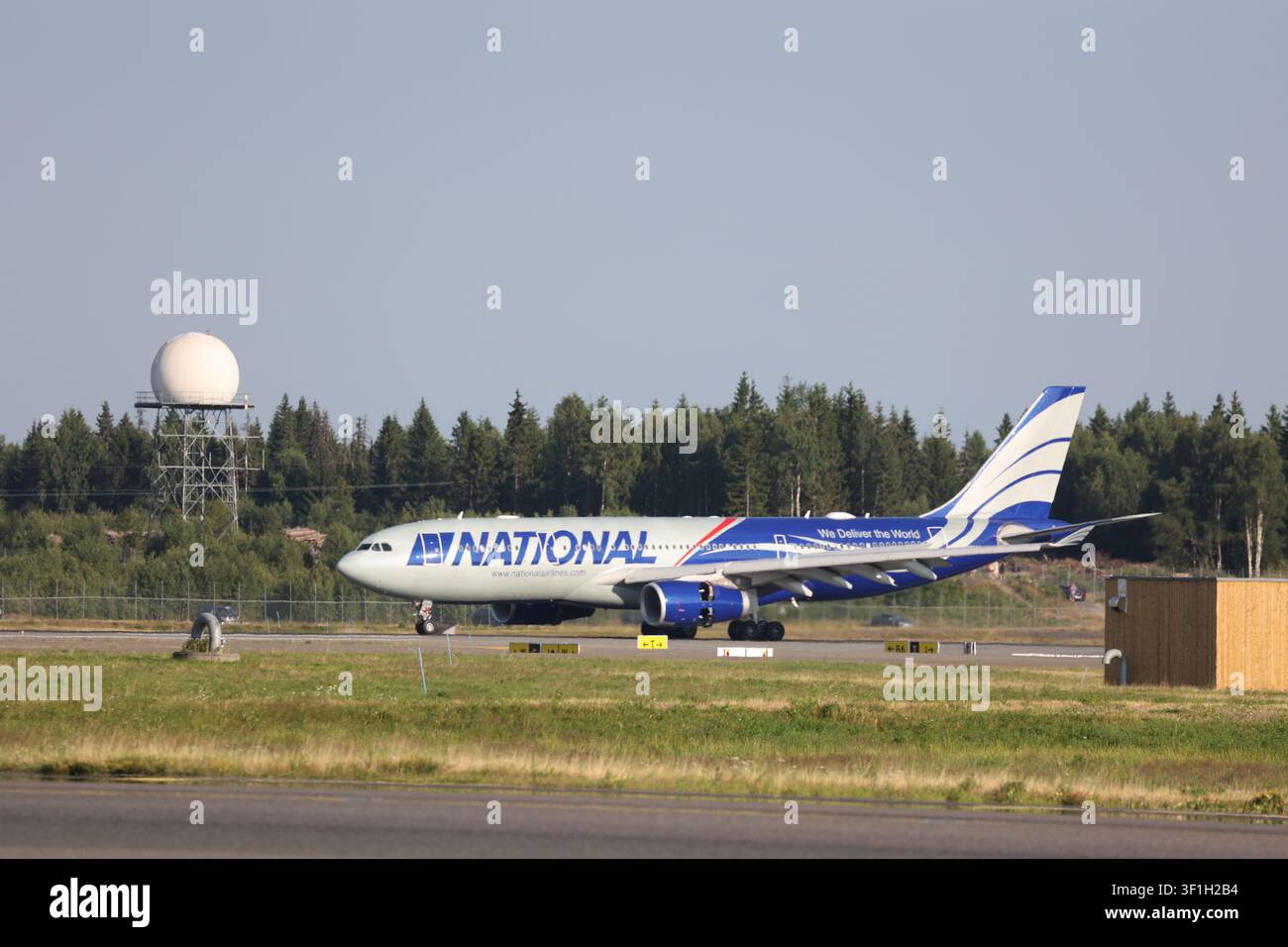 Gardermoen 20260713. The Norwegian national football team lands at Oslo ...