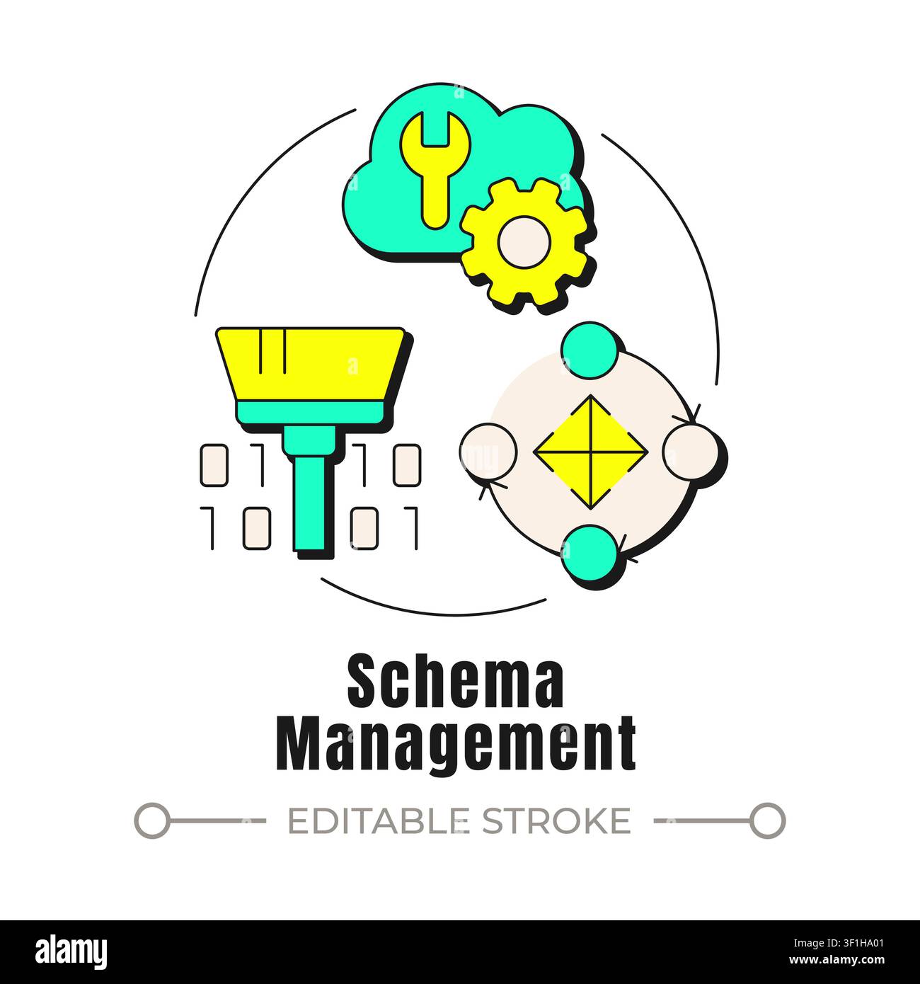 Schema management neubrutalism concept icon Stock Vector