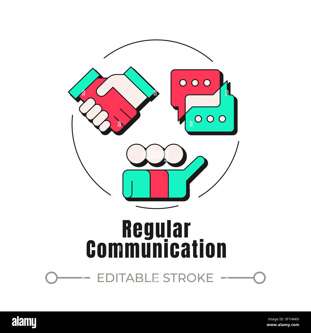 Regular communication neubrutalism concept icon Stock Vector