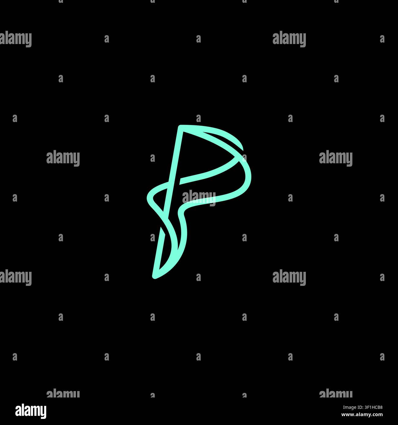 Letter P Line Logo Design. P Initial Logo Vector Stock Vector