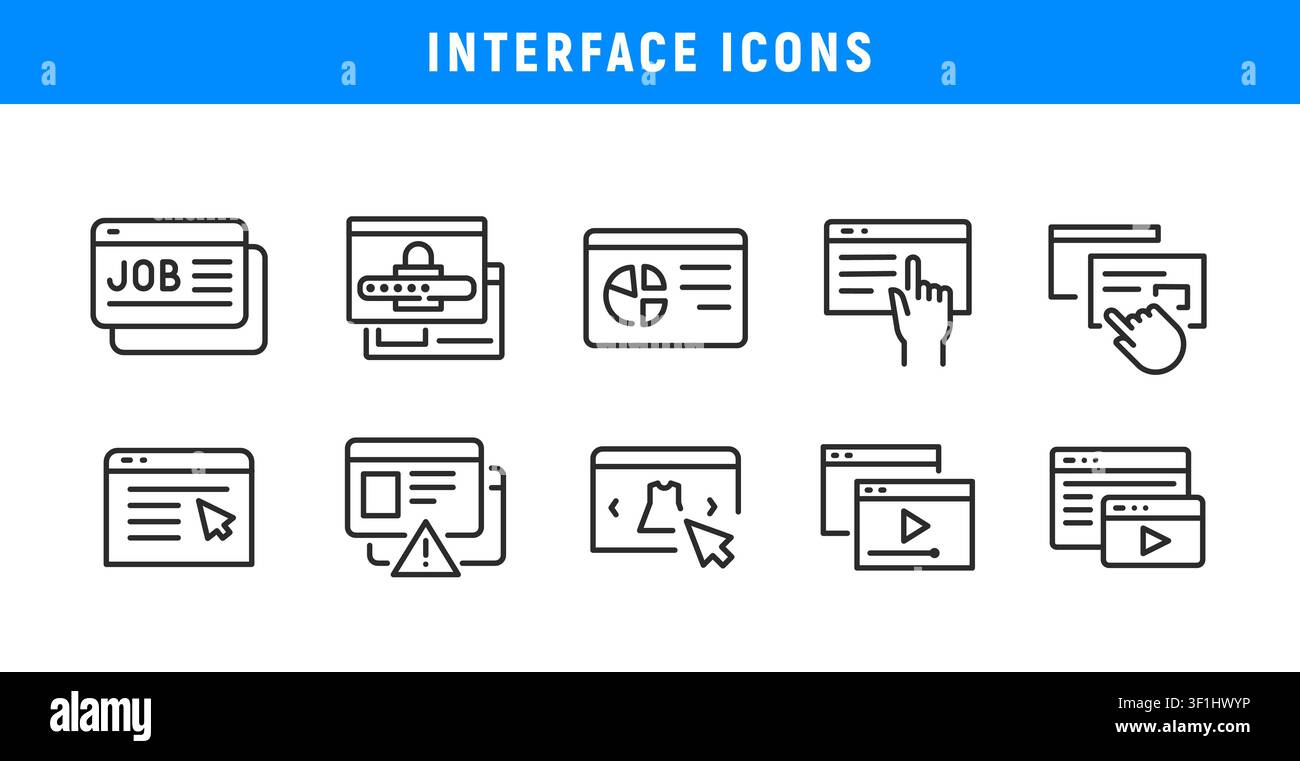 Interface Icons Set Stock Vector