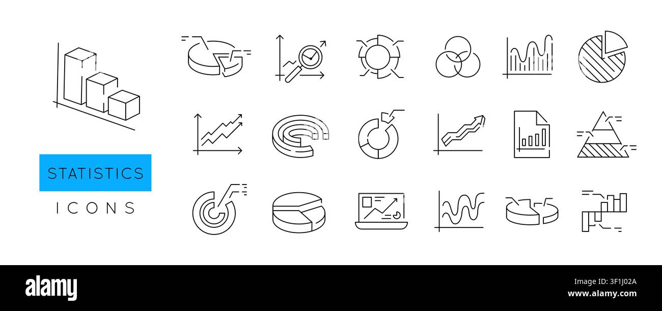 Statistics Icons Set Stock Vector