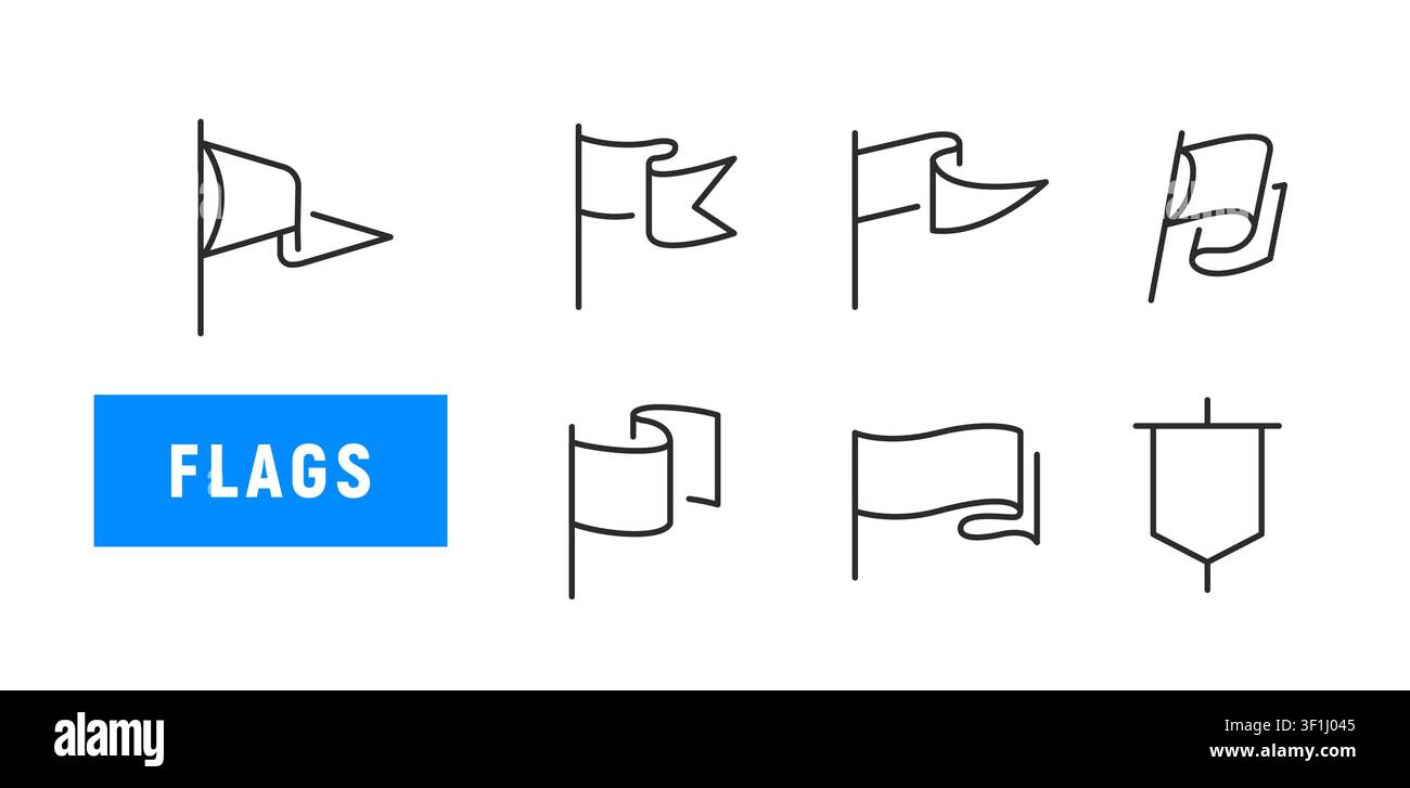 Flags Icons Set Stock Vector