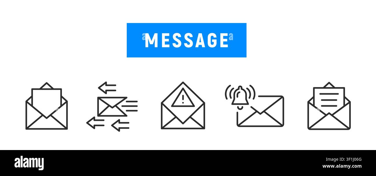 Message Icons Set Stock Vector