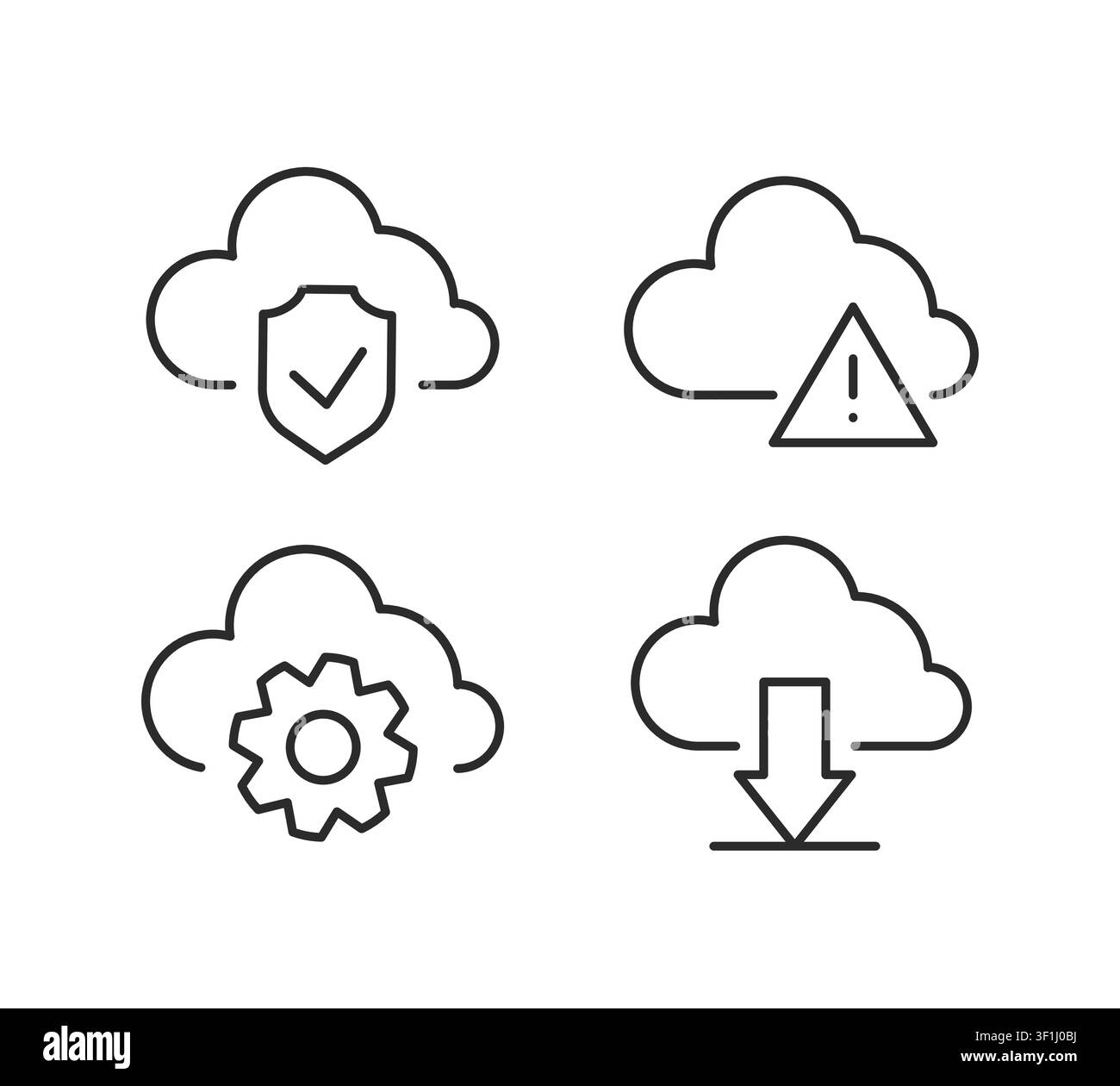 Cloud Computing Icons Set Stock Vector