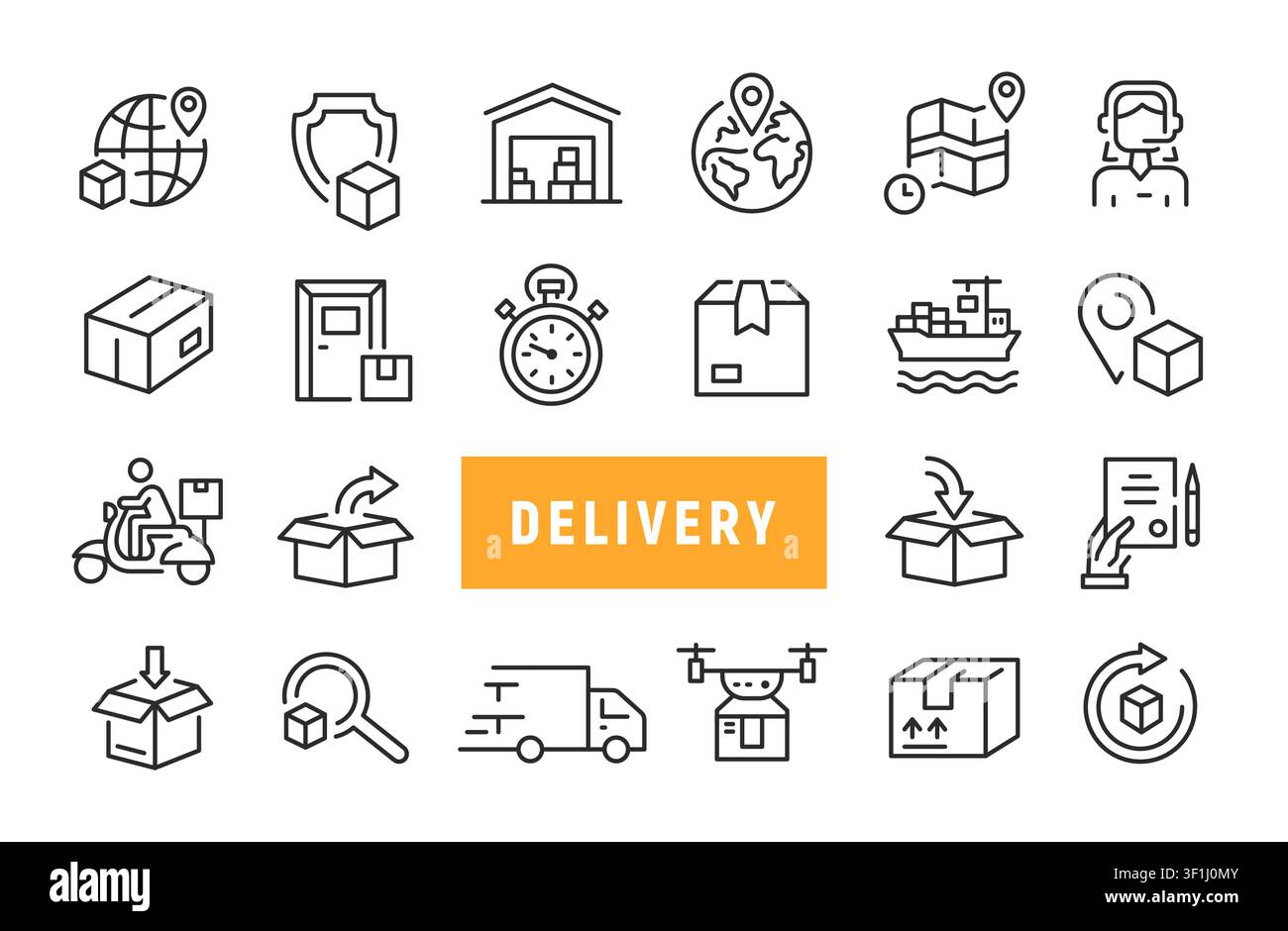 Delivery Icons Set Stock Vector