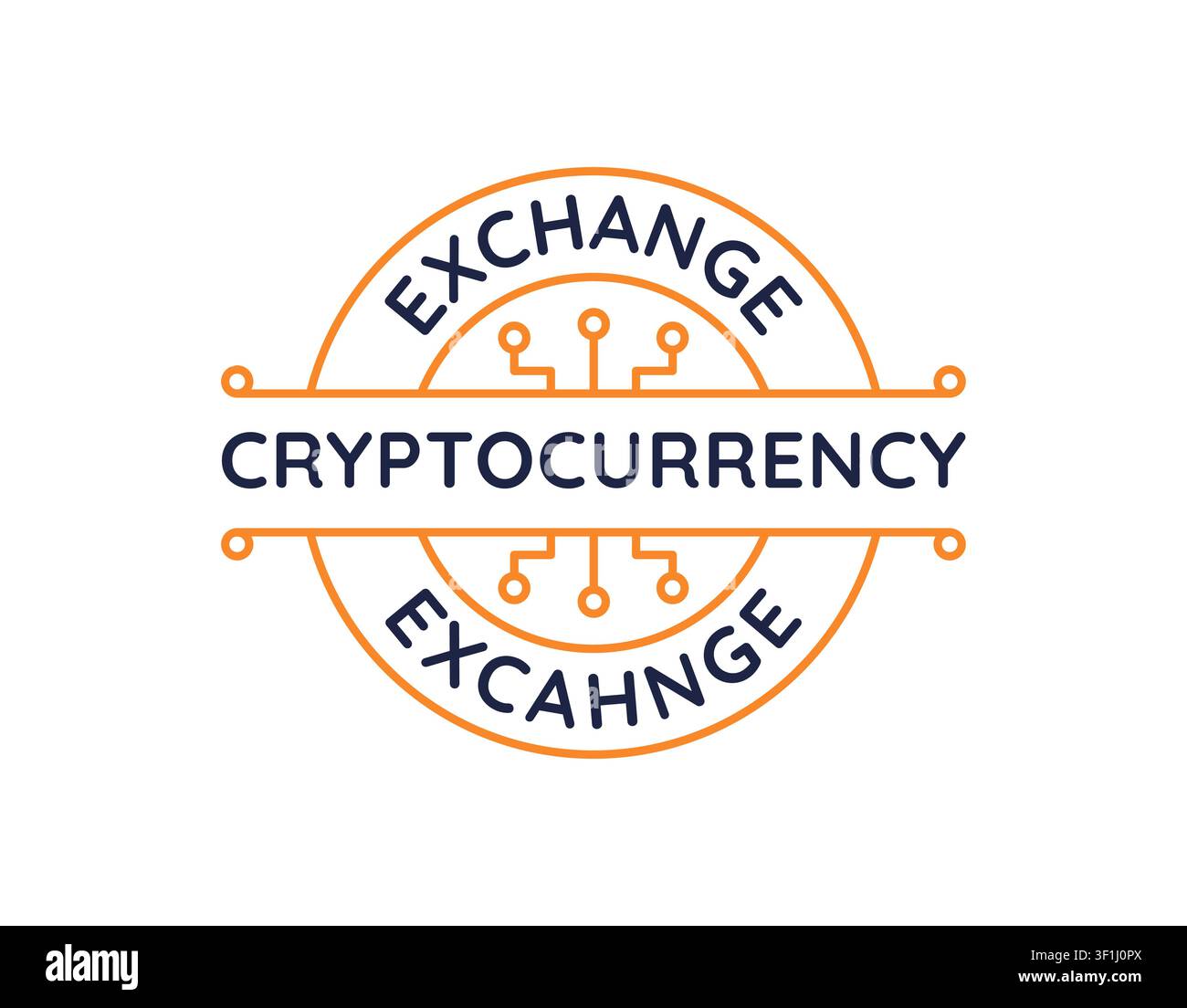 Cryptocurrency Exchange Logo Stock Vector