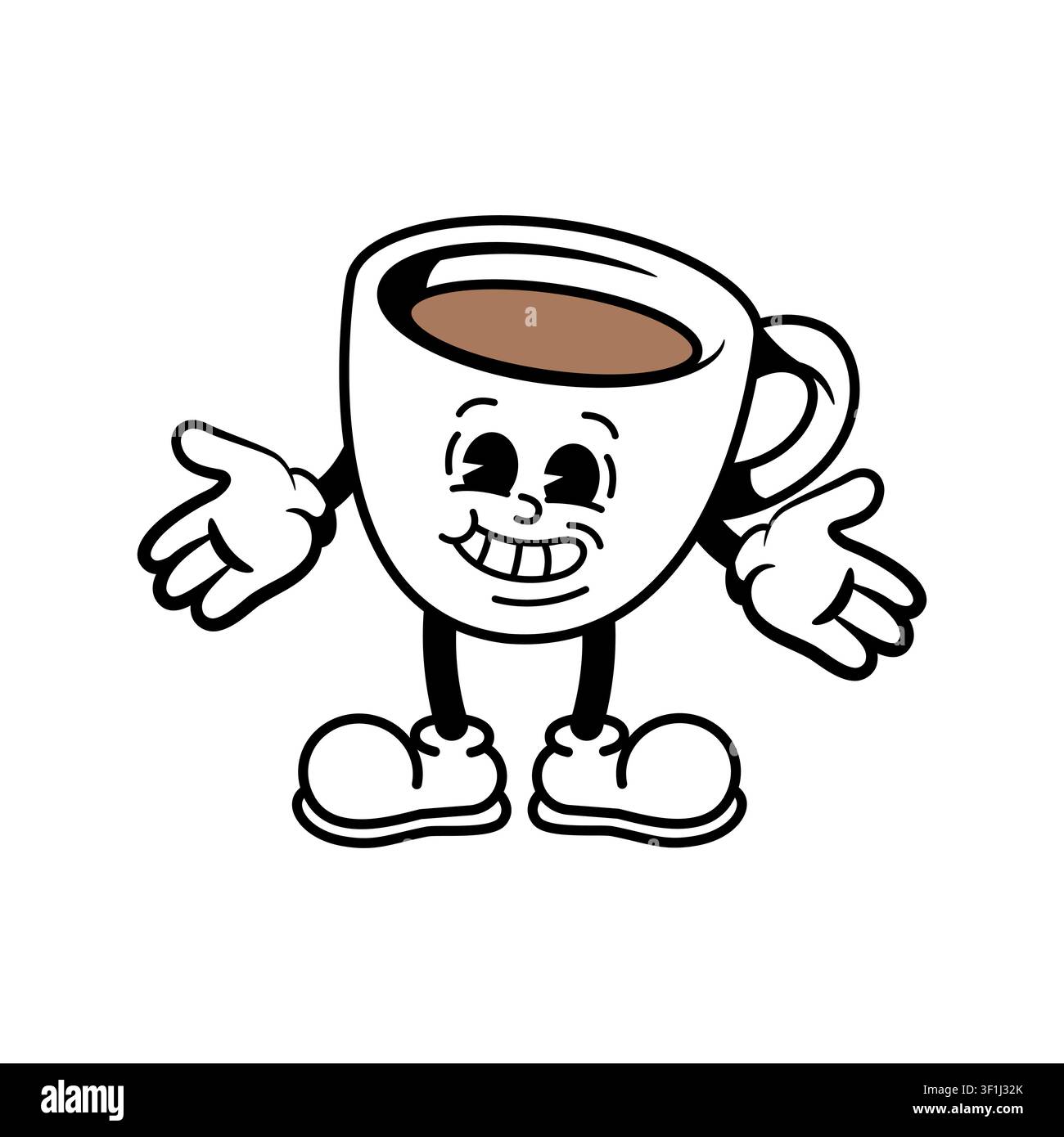 Coffee Cup Cartoon Mascot Stock Vector