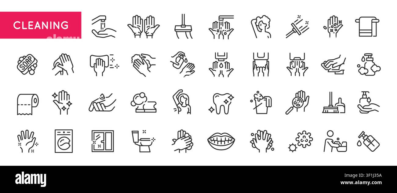 Cleaning Icons Set Stock Vector