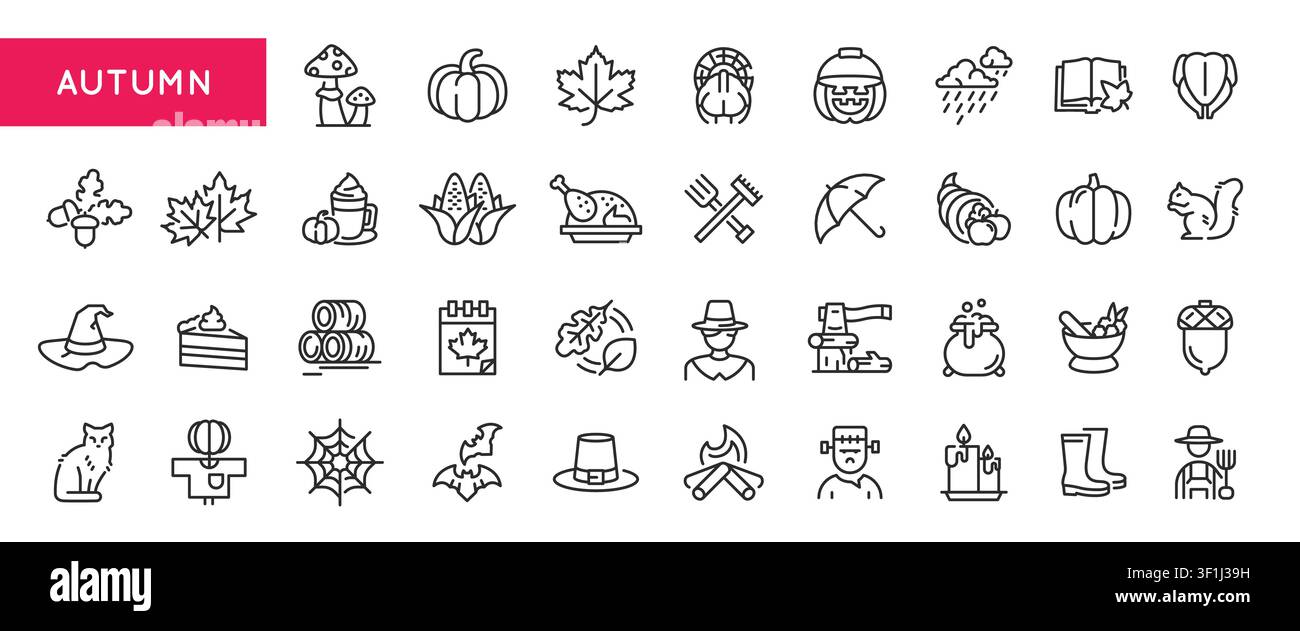 Autumn Icons Set Stock Vector