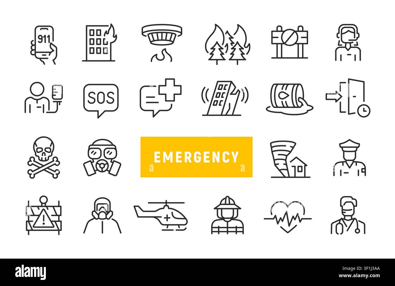 Emergency Icons Set Stock Vector