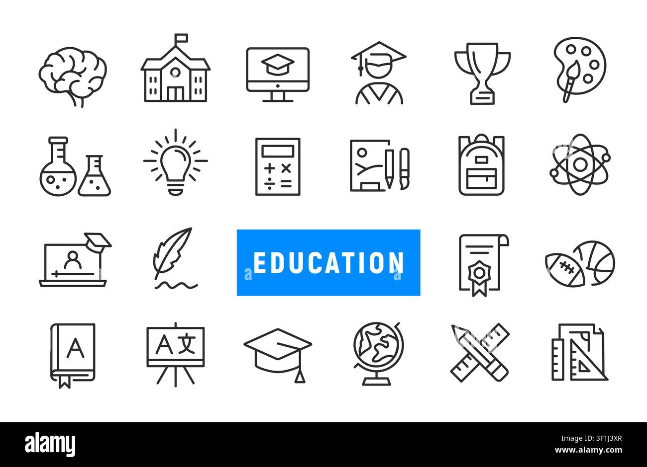 Education Icons Set Stock Vector