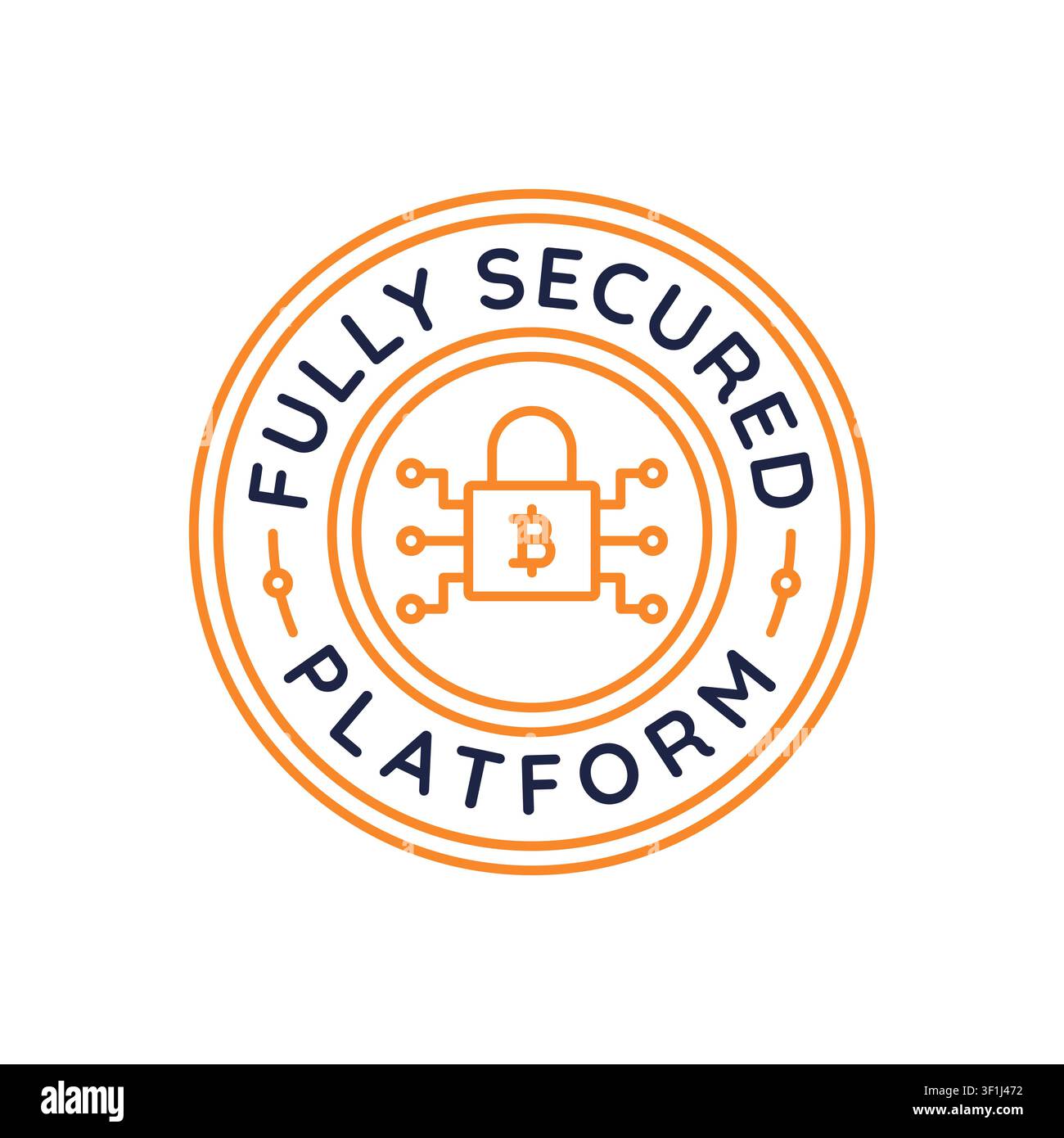 Fully Secured Platform Logo Stock Vector