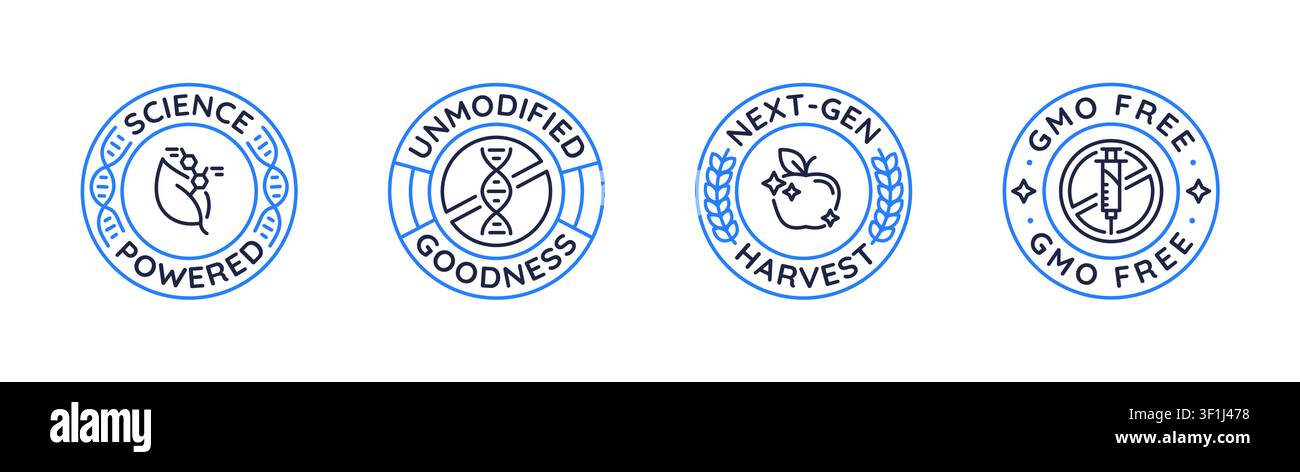 GMO Free Labels Set Stock Vector