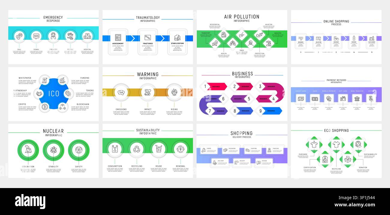 Infographic Template Collection Stock Vector