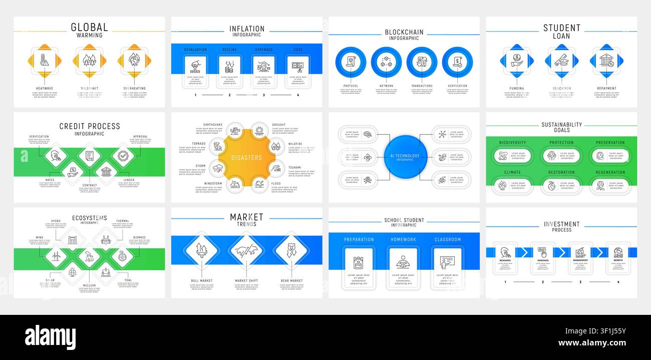 Infographic Template Collection Stock Vector
