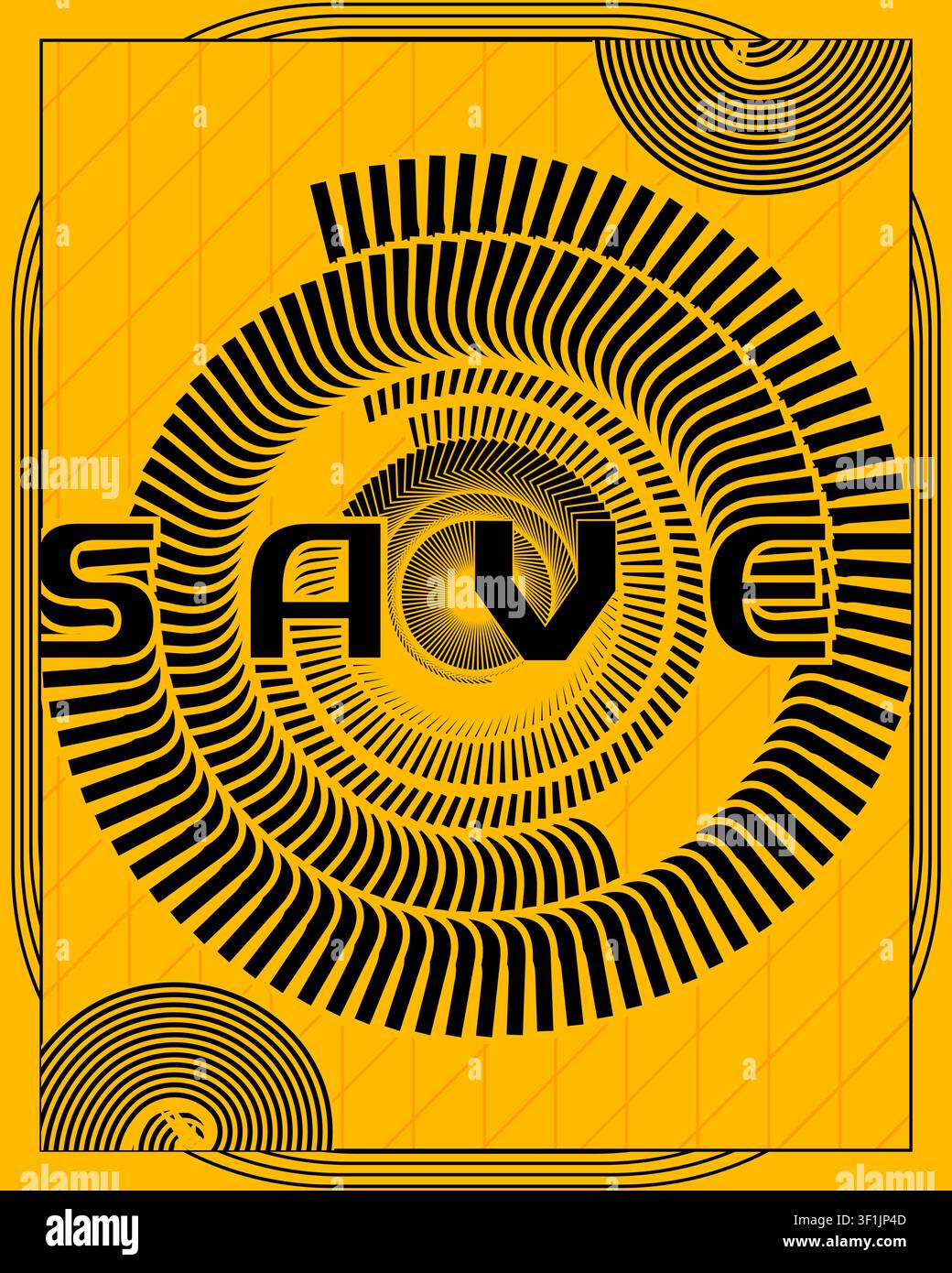 Geometric Twisted 3D Typography Poster Creative Text Modern Design Art Stock Vector