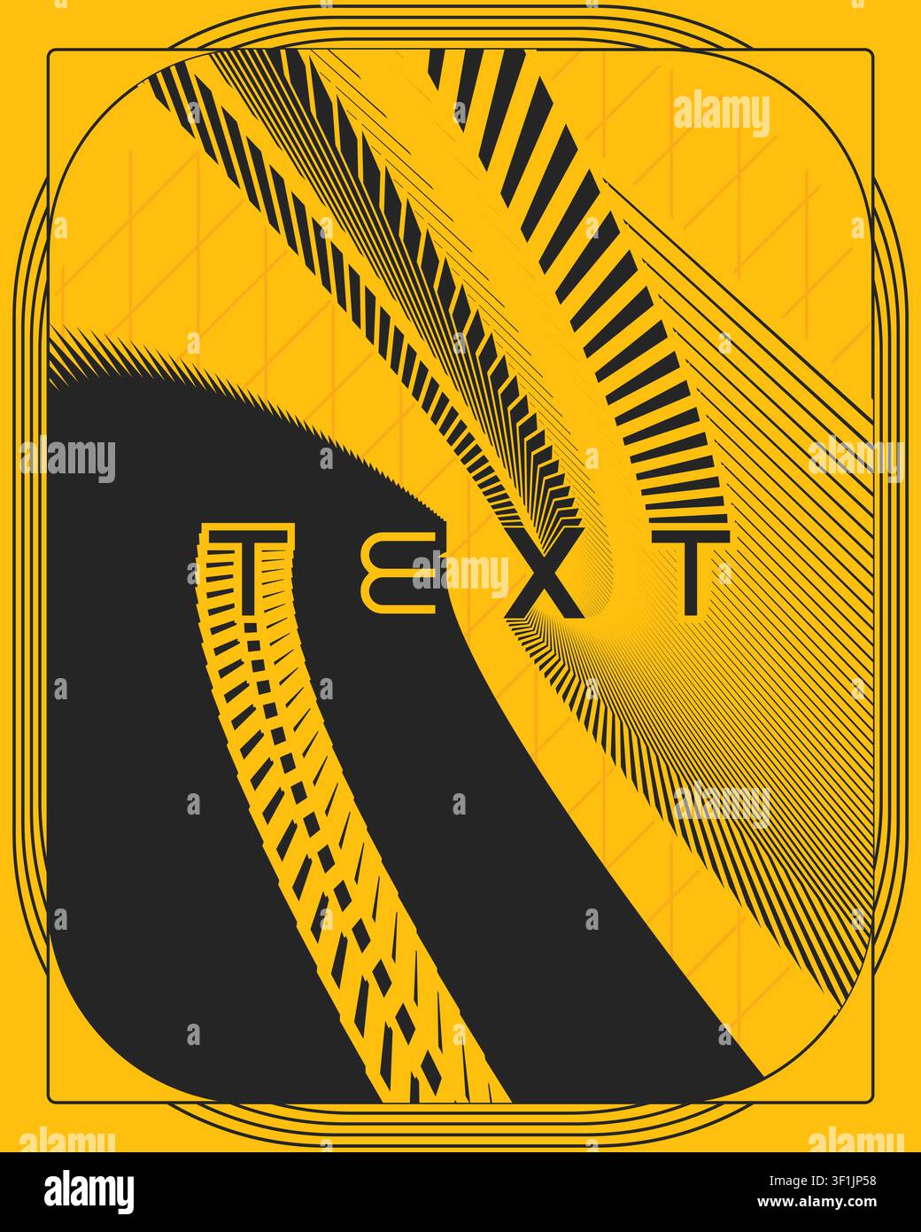Bold Creative Typography Poster Twisted 3D Text Style Modern Graphic Art Stock Vector