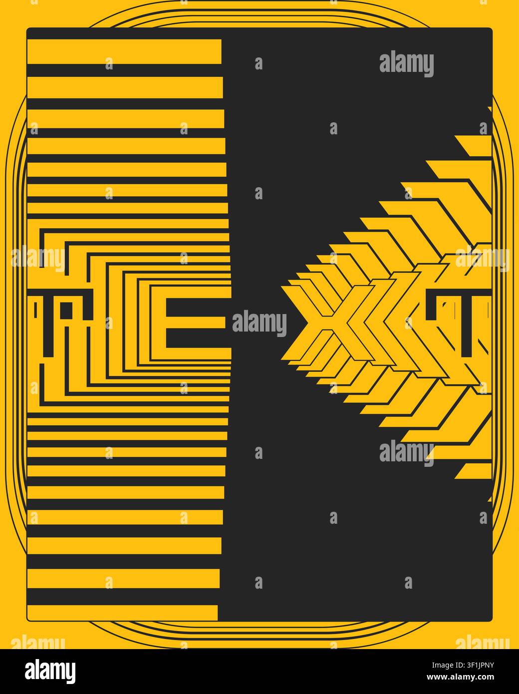 Dynamic 3D Twisted Typography Poster Creative Text Style Art Design Stock Vector