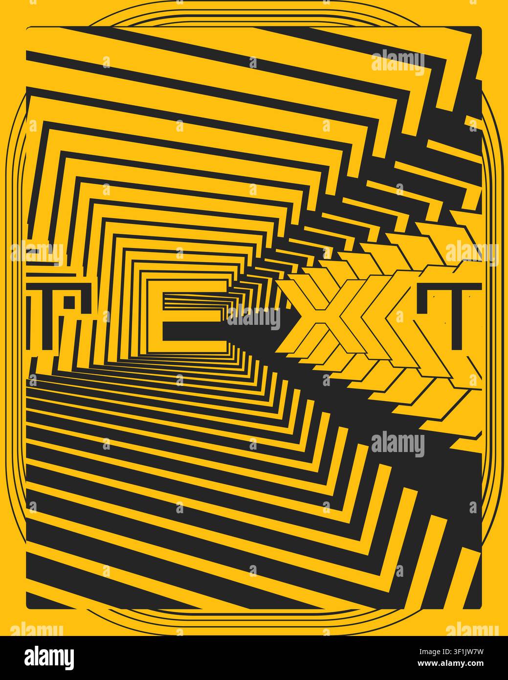 Minimal Creative Typography Poster Twisted 3D Text Style Graphic Art Stock Vector