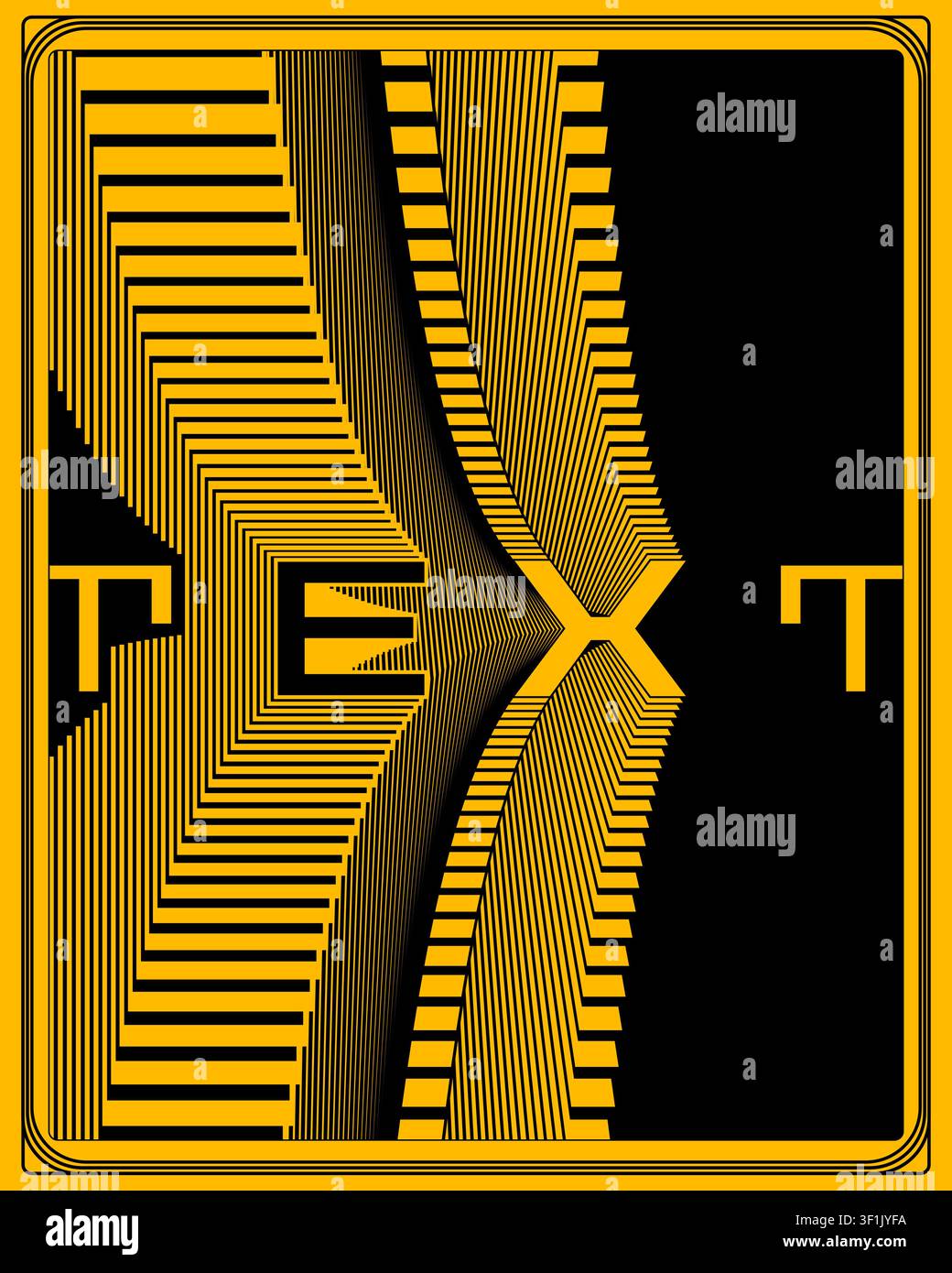 Abstract Twisted 3D Text Typography Poster Creative Modern Design Art Stock Vector