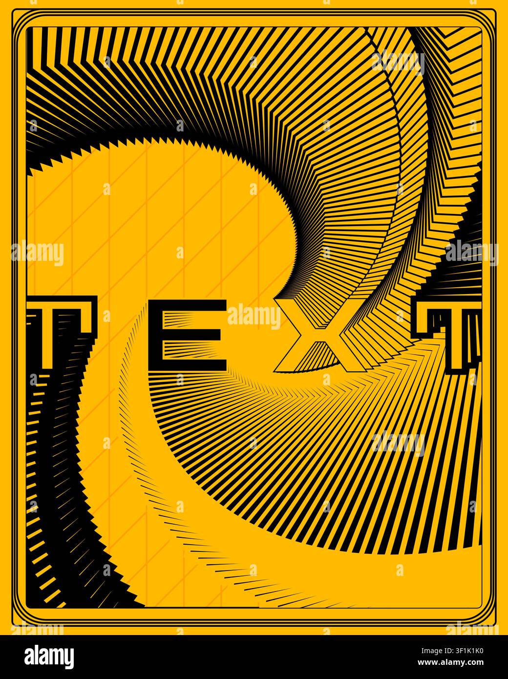 Modern Creative Typography Poster Twisted 3D Text Graphic Design Art Stock Vector
