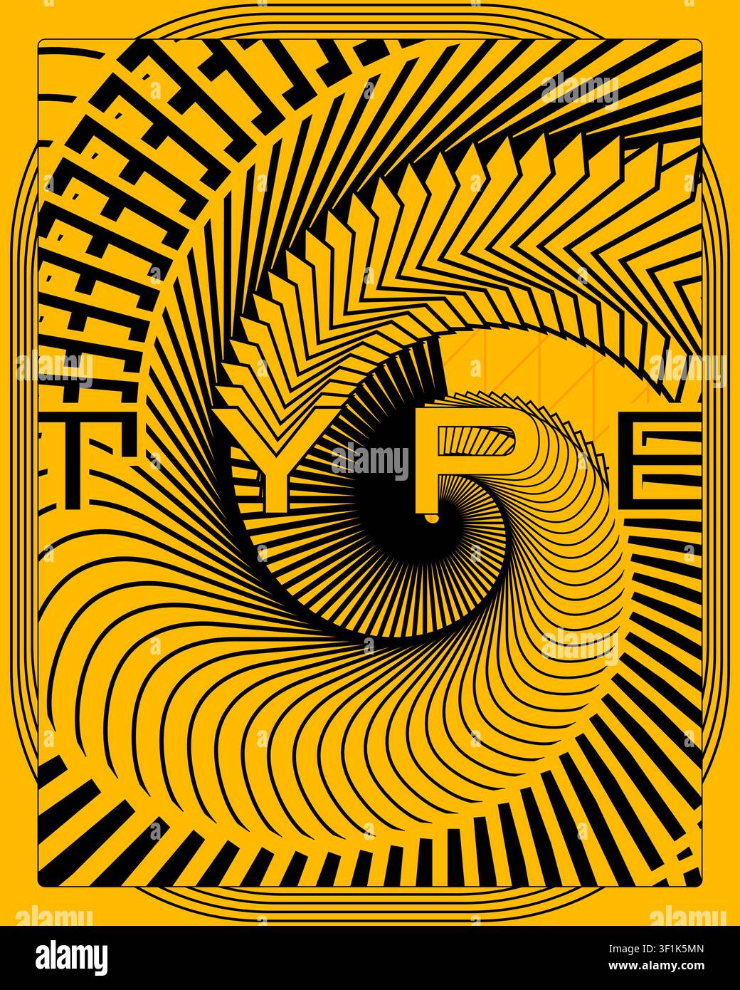 Creative Typography Poster With Twisted 3D Text Style Stock Vector