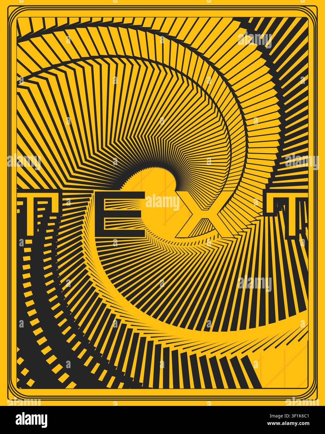 Dynamic Creative Typography Poster Optical Motion Balanced Layout Design Stock Vector
