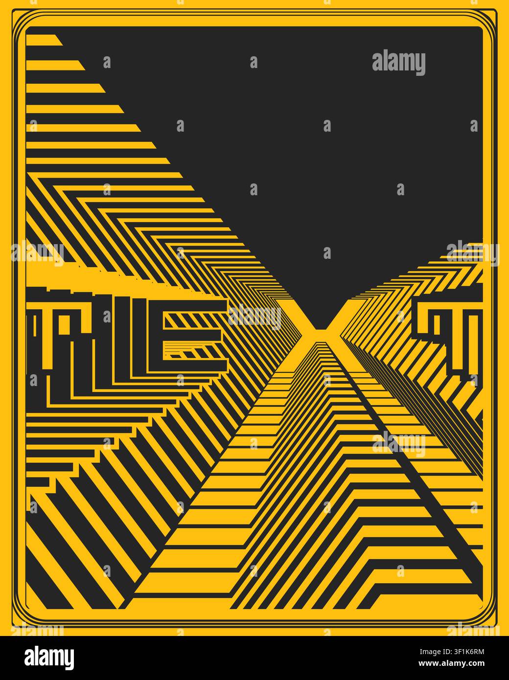 Abstract Typography Poster Creative Optical Motion Balanced Design Art Stock Vector