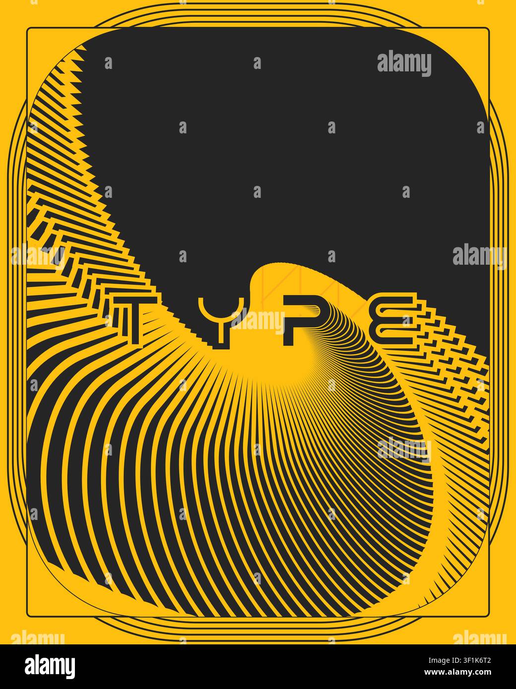 Balanced Typography Poster Creative Optical Motion Graphic Design Art Stock Vector