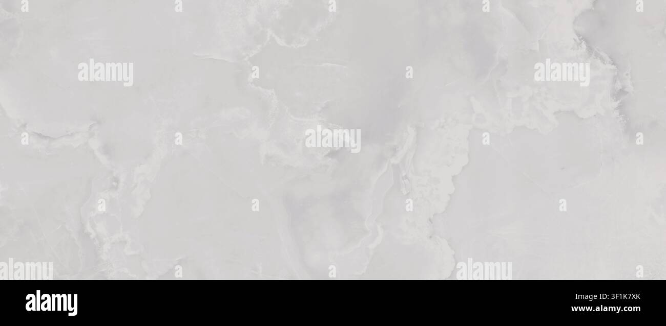 Seamless light grey onyx marble surface with soft white cloudy veins. Stock Photo